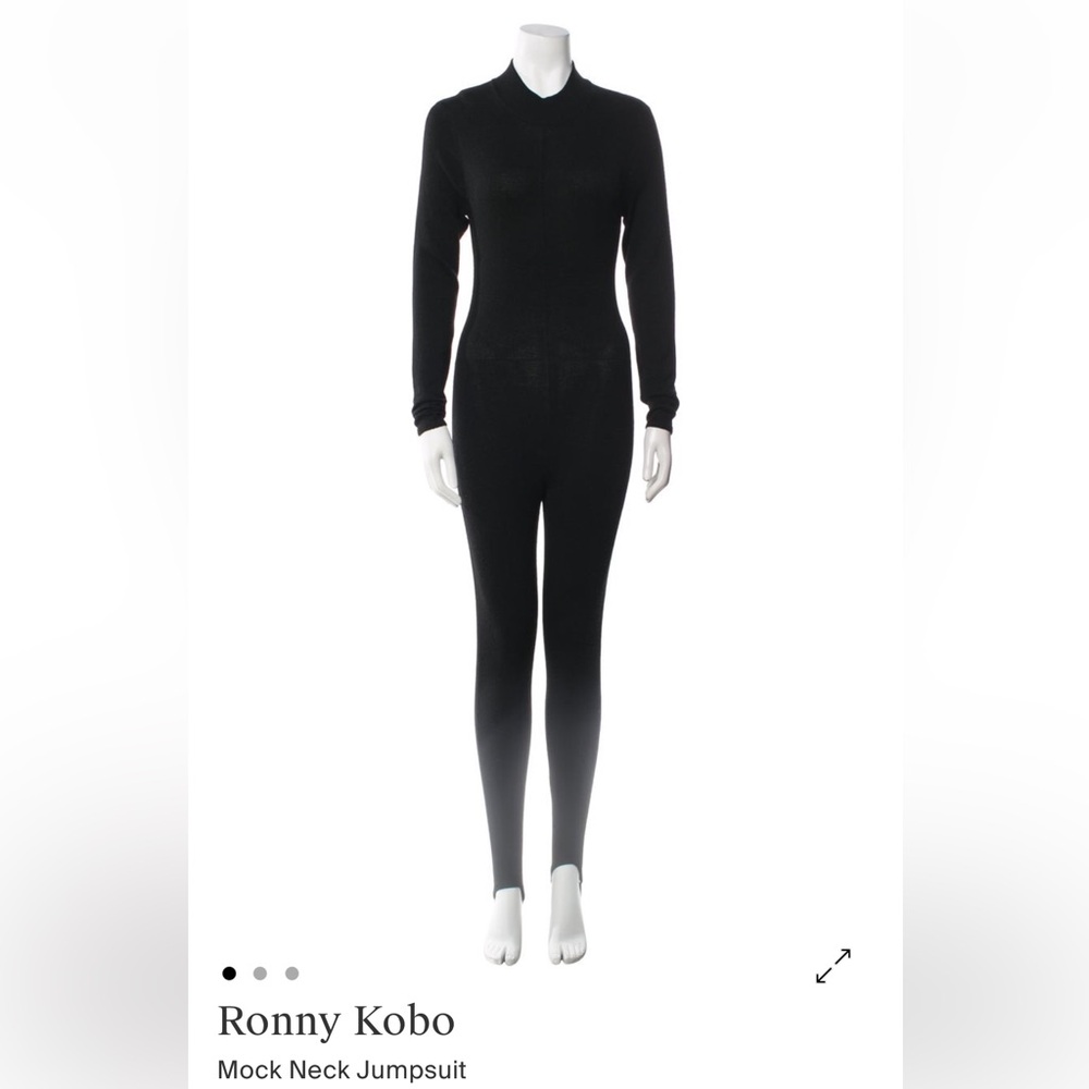 Ronny Kobo Black Mock Neck Jumpsuit